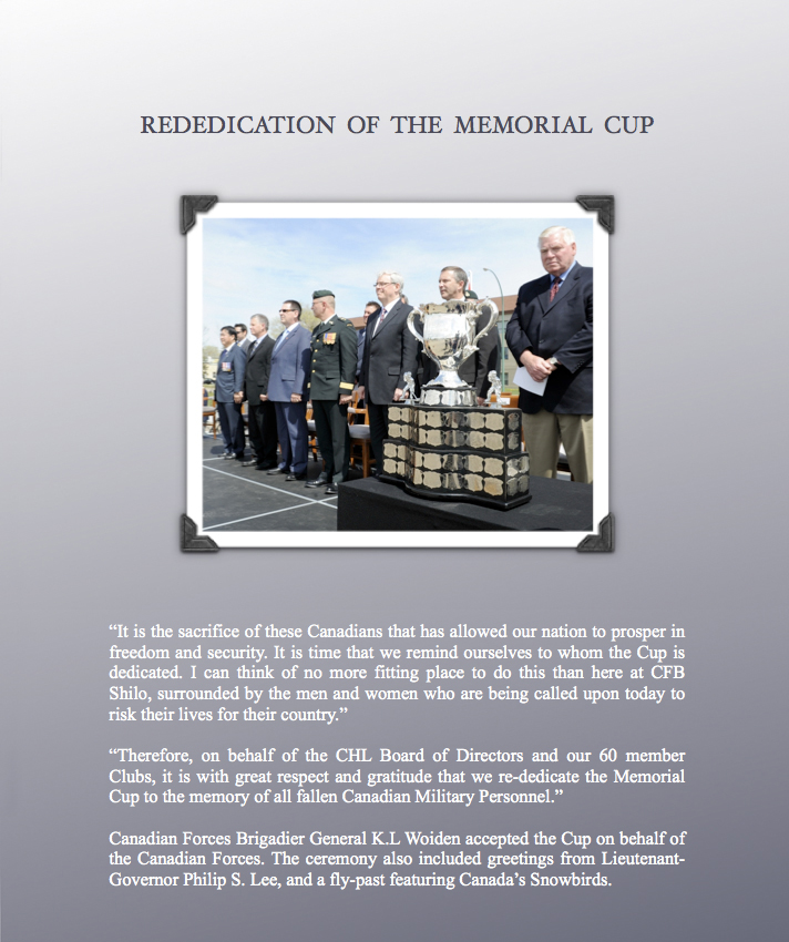 Shilo's Memorial Cup Rededication